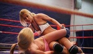 Nikky Thorne & Nataly Von clashing in the ring for lesbian catfight on justmyfans.pics