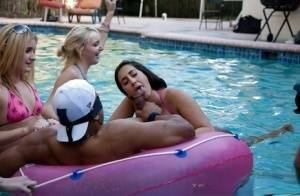 Fantastic outdoor party at the pool with a bunch of how wet chicks on justmyfans.pics