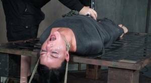 London River is mummified and tied down before being throat fucked in dungeon on justmyfans.pics