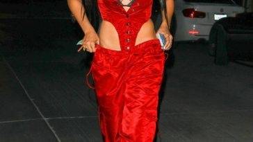 Tinashe Sizzles in a Red Ensemble Arriving at the W Magazine Event on justmyfans.pics