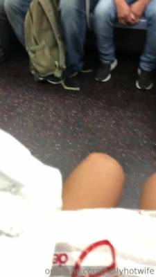 HOLLYHOTWIFE Video of me letting all of the guys on the subway look up my dress onlyfans porn videos on justmyfans.pics