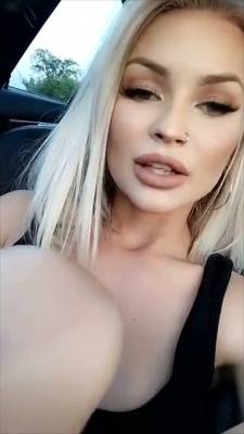 LaynaBoo pussy fingering in car public parking snapchat premium xxx porn videos - manythots.com