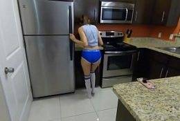 Mustache Guy started using her While Lexi Aaane cleaning Kitchen 23 min on justmyfans.pics