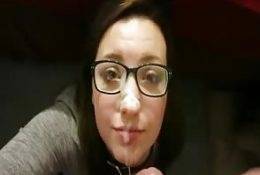 Girl with glasses drowning in cum after facial on justmyfans.pics