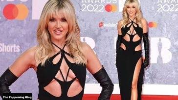 Ashley Roberts Flashes Her Underboob in a Black Cutout Dress at the BRIT Awards 2022 on justmyfans.pics