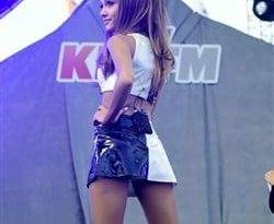 Ariana Grande Performs In A Leather Mini Skirt on justmyfans.pics