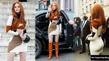 Madelaine Petsch Flaunts Her Pokies and Sexy Figure in a Tight Dress in Paris on justmyfans.pics