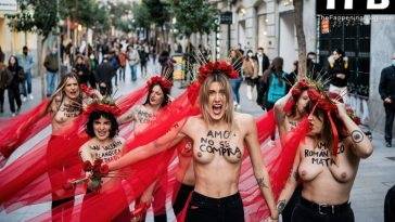 FEMEN Protest on Valentine 19s Day in Madrid on justmyfans.pics