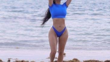Kim Kardashian Shows Off Her Sensational Curves on the Beach on justmyfans.pics