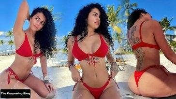 Malu Trevejo Looks Hot in a Red Bikini - fapfappy.com