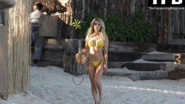 Lindsay Brewer Looks Hot in a Yellow Bikini on justmyfans.pics