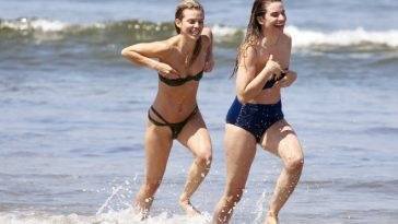 AnnaLynne McCord & Rachel McCord Take a Dip in The Ocean in Los Angeles - fapfappy.com - county Ocean