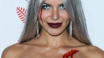Madison Grace Poses on the Red Carpet at the CARN*EVIL Halloween Party in Bel Air on justmyfans.pics