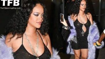 Pregnant Rihanna Flashes Her Nude Tits in a See-Through Dress in Milan - fapfappy.com - city Milan