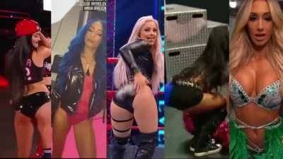 Pick one of these WWE divas for a facefuck and one to ride your face (Nikki Bella, Sasha Banks, Liv Morgan, AJ Lee, Carmella) on justmyfans.pics