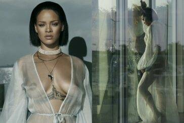 Rihanna Bikini Sheer Robe Nip Slip Photos  - Barbados on justmyfans.pics