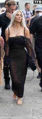 Kim Kardashian is Pictured in a Black Outfit in Portofino on justmyfans.pics