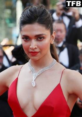 Deepika Padukone Looks Beautiful in a Red Dress During the 75th Annual Cannes Film Festival on justmyfans.pics