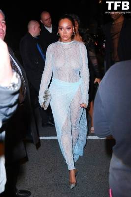 La La Anthony Steps Out in a Lace See-Through Dress for a Met Gala After-Party on justmyfans.pics