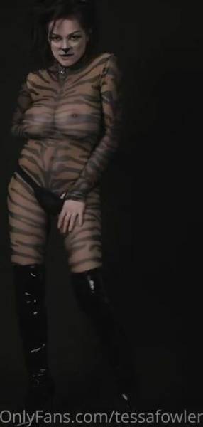 Tessa Fowler See Through Halloween Cat Costume Video  on justmyfans.pics