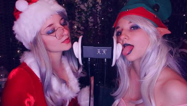 AftynRose ASMR - Christmas Twins Ear Licking on justmyfans.pics