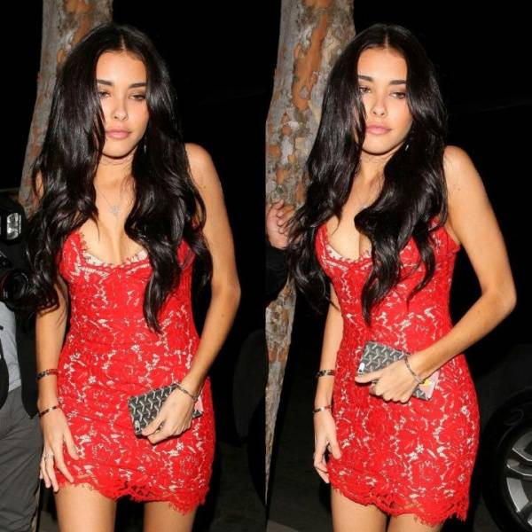 Madison Beer Sexy Red Paparazzi Dress Set  - Usa - Madison on justmyfans.pics