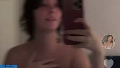 Unadorned fat girl NSFW TikTok takes selfies topless with pierced nipples on justmyfans.pics
