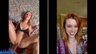 The redheaded chick is fucked by her stepfather and she admires it on TikTok on justmyfans.pics