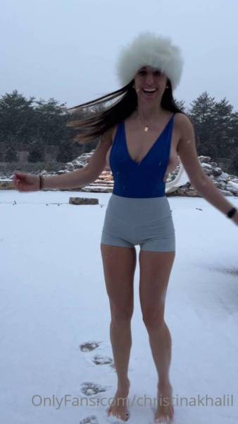 Christina Khalil Nipple Tease Snow Bodysuit Onlyfans Video Leaked on justmyfans.pics